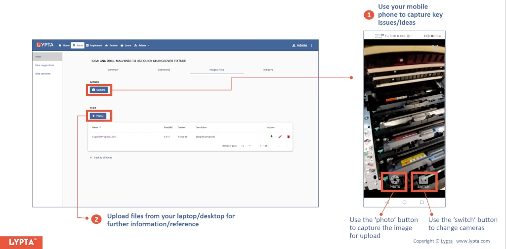 How to add images & files to an idea