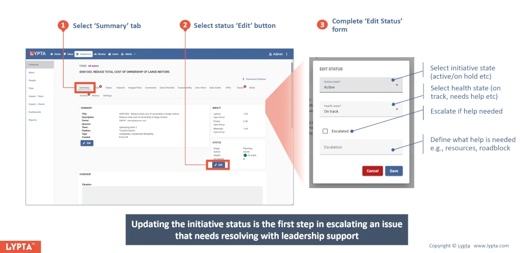 Update initiative health